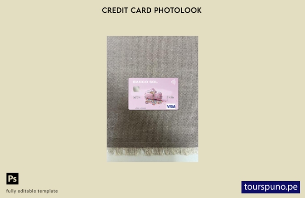 listo para imprimir plantilla frontal de aspecto fotográfico de tarjeta visa A 2